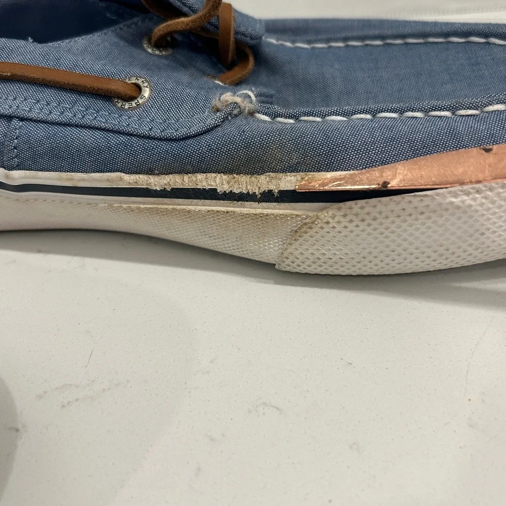 Sperry Top-Sider Bahama II Boat Shoes Sneakers Mens 9 Chambray Blue Canvas